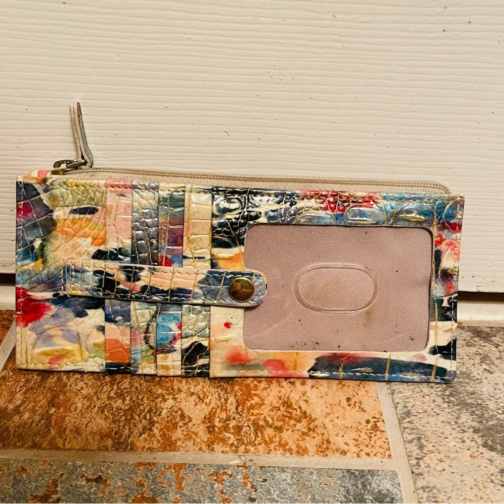 Brahmin Croc Embossed Leather Superbloom Credit Card Holder! - Picture 4 of 16